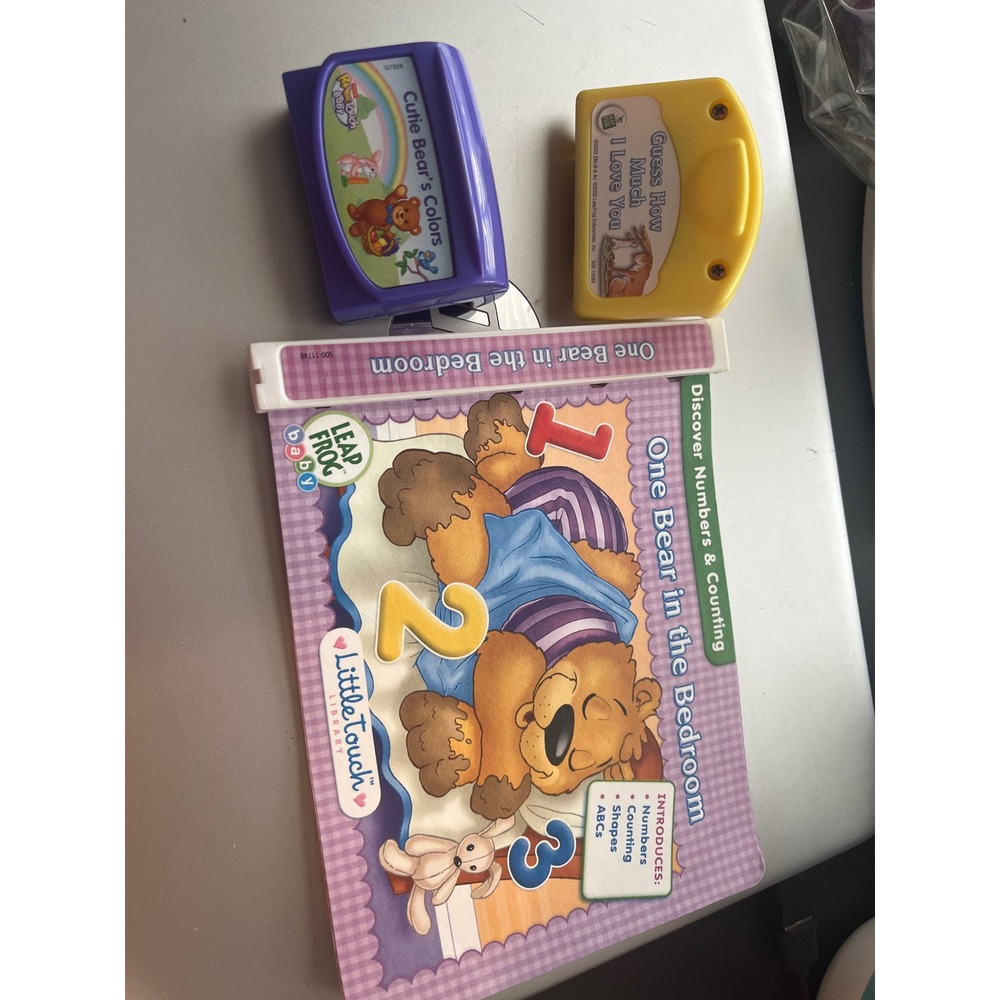 LeapFrog LittleTouch Baby LeapPad One Bear in Bedroom Book and 2 Cartridges
